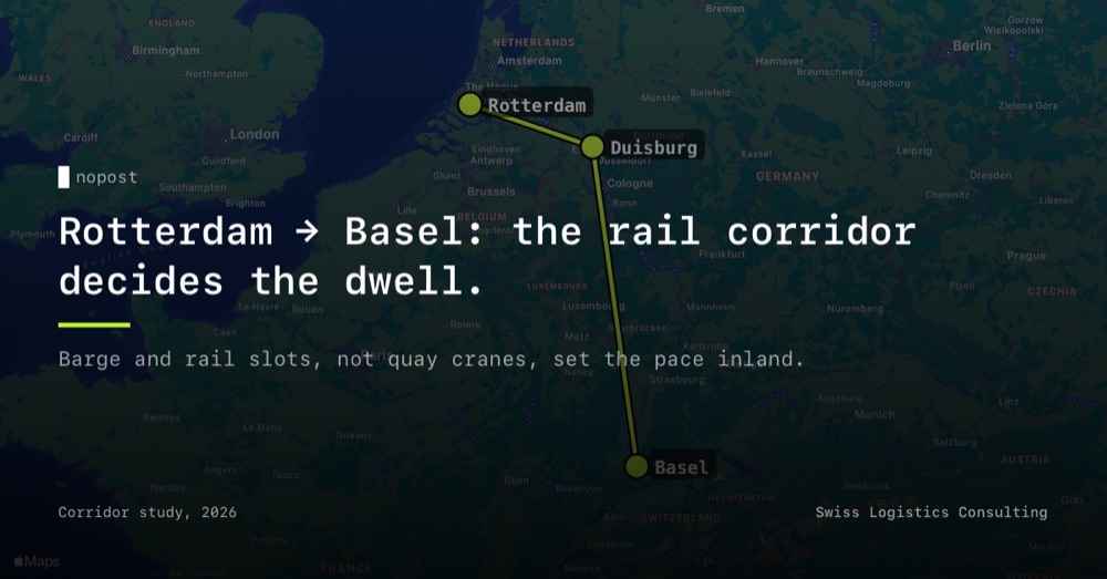 Map slide: Rotterdam to Basel corridor